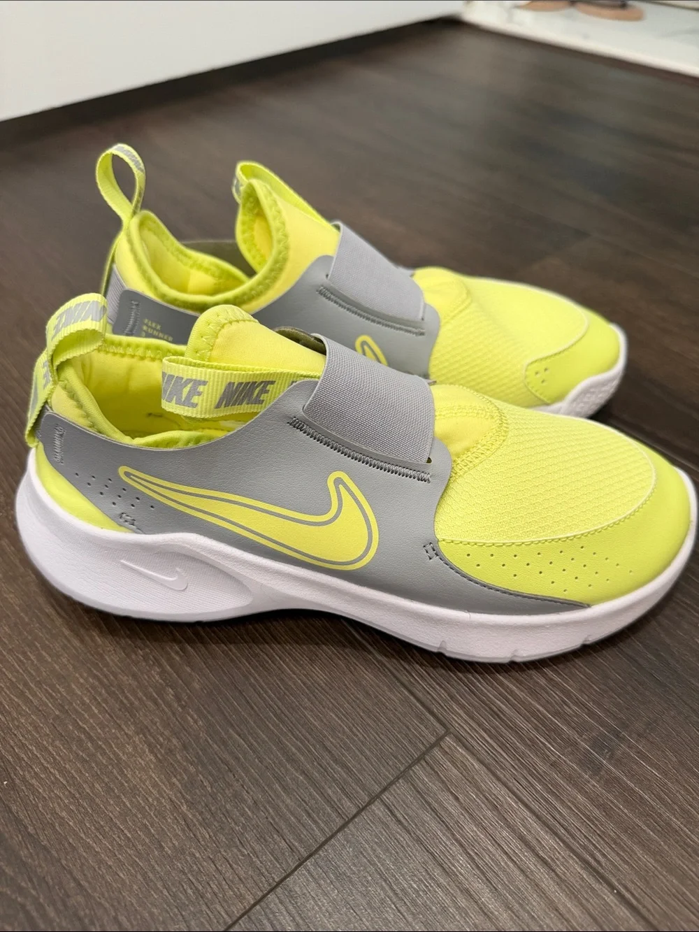 Nike Kids Slip-On Sneakers - Volt and Gray